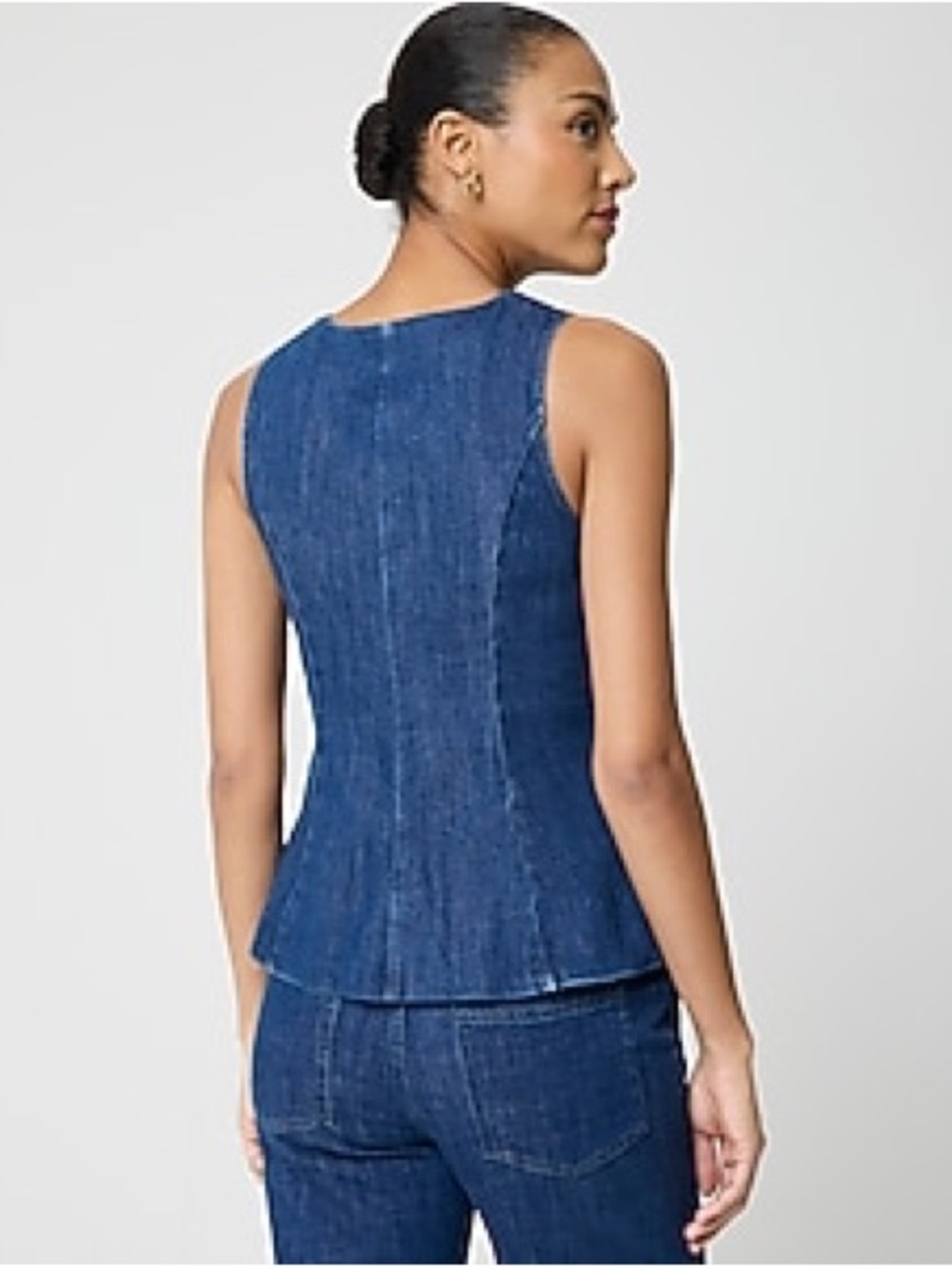 J. Crew Dark Blue Denim Button-Front Vest - Picture 3 of 15